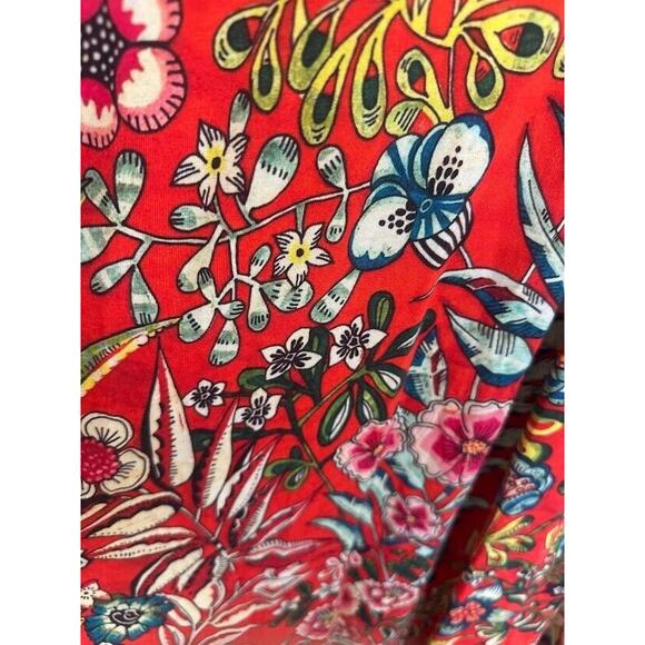 Soft Surroundings Maxi Dress Large Floral Orange Sleeveless Embroidered Resort - Picture 7 of 9